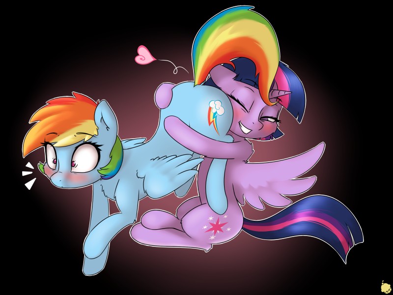 rainbow dash and twilight sparkle (friendship is magic and etc) created by pudgeruffian