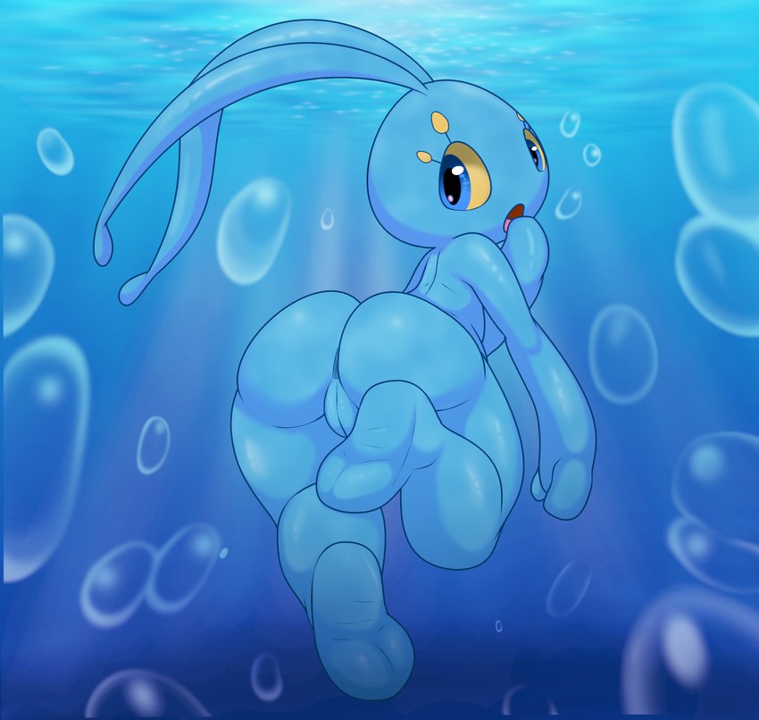 anus blue_body bubble butt female genitals pokemorph pussy solo water adeviantcritter nintendo pokemon generation_4_pokemon legendary_pokemon manaphy pokemon_(species) hi_res