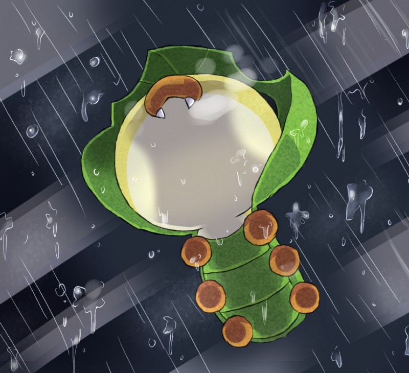 ambiguous_gender breath climbing larva mandibles panting raining solo water window ptkankodori nintendo pokemon arthropod generation_5_pokemon insect pokemon_(species) sewaddle