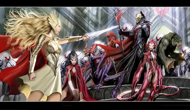 shadow weaver, mantenna, scorpia, hordak, she-ra, and etc (she-ra and the princesses of power and etc) created by nebezial