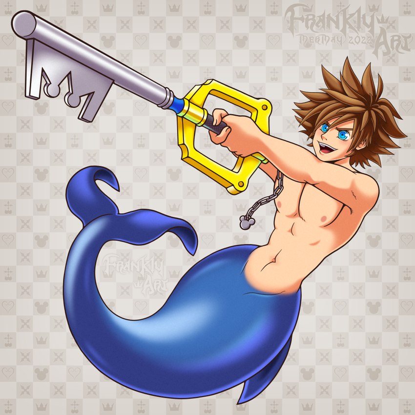 aiming_weapon athletic blue_eyes brown_hair dorsal_fin fin flippers hair keyblade keychain male melee_weapon navel nipples open_mouth pecs slim solo split_form waist weapon frankly-art disney kingdom_hearts kingdom_hearts_2 mermay square_enix merman_sora_(kingdom_hearts) sora_(kingdom_hearts) animal_humanoid cetacean delphinoid_taur dolphin humanoid mammal marine marine_humanoid merfolk oceanic_dolphin toothed_whale 1:1