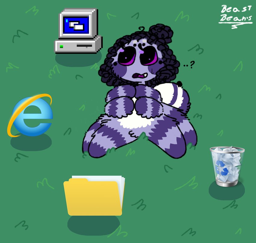 black_body black_fur black_hair blush browser computer confusion electronics ellipsis file fur grass grey_body grey_fur hair male multi_arm multi_eye multi_limb nude open_mouth outside paper_bin plant purple_eyes question_mark simple_background sitting tail teeth white_body white_fur window_(computing) sosu-the-blue-wolf internet_explorer microsoft velley_(beastbeans) arachnid arthropod spider absurd_res colored digital_drawing_(artwork) digital_media_(artwork) greyscale hi_res monochrome