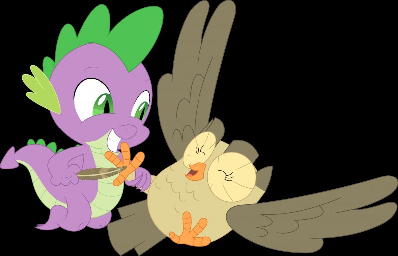 owlowiscious and spike (friendship is magic and etc) created by porygon2z