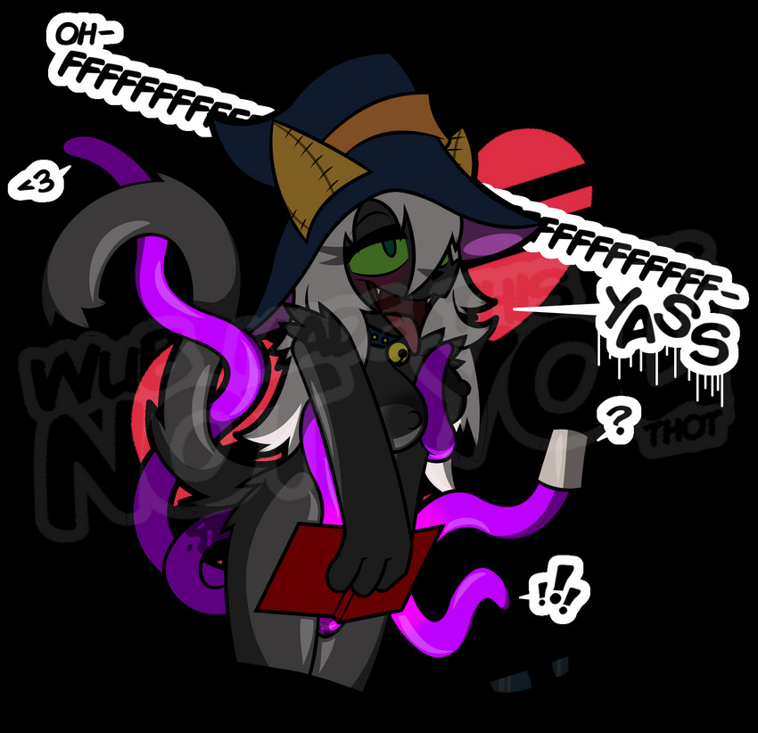 ahegao ambiguous_penetration anthro black_body black_fur clothing collar consentacles dialogue eyewear female fur glasses green_eyes hair hat headgear headwear looking_pleasured penetration purple_tentacles sex simple_background solo speech_bubble tentacle_sex tentacles text transparent_background white_hair witch_hat wizard_hat wub_(artist) leskaviene domestic_cat felid feline felis mammal alpha_channel digital_drawing_(artwork) digital_media_(artwork) english_text hi_res signature watermark