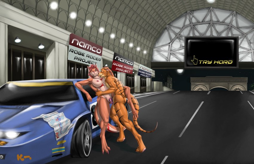 3_toes 5_fingers against_surface against_vehicle anthro anthro_on_anthro anthro_penetrated anthro_penetrating anthro_penetrating_anthro athletic athletic_anthro athletic_male balls black_nose blue_eyes breasts brown_body brown_fur brown_hair butt car claws dancer_position duo feet female female_penetrated fingers from_front_position fur genitals hair hindpaw humanoid_hands male male/female male_penetrating male_penetrating_female map nipples nude orange_body orange_fur paws penetration penile penile_penetration penis penis_in_pussy public public_nudity public_sex pussy raised_leg road sex smile standing standing_sex striped_body striped_fur stripes toe_claws toes tongue tongue_out vaginal vaginal_penetration vehicle hamili chicane_(gameroo) tyler_zine dasyuromorph kangaroo macropod mammal marsupial recently_extinct_species thylacine 2022 absurd_res digital_media_(artwork) hi_res