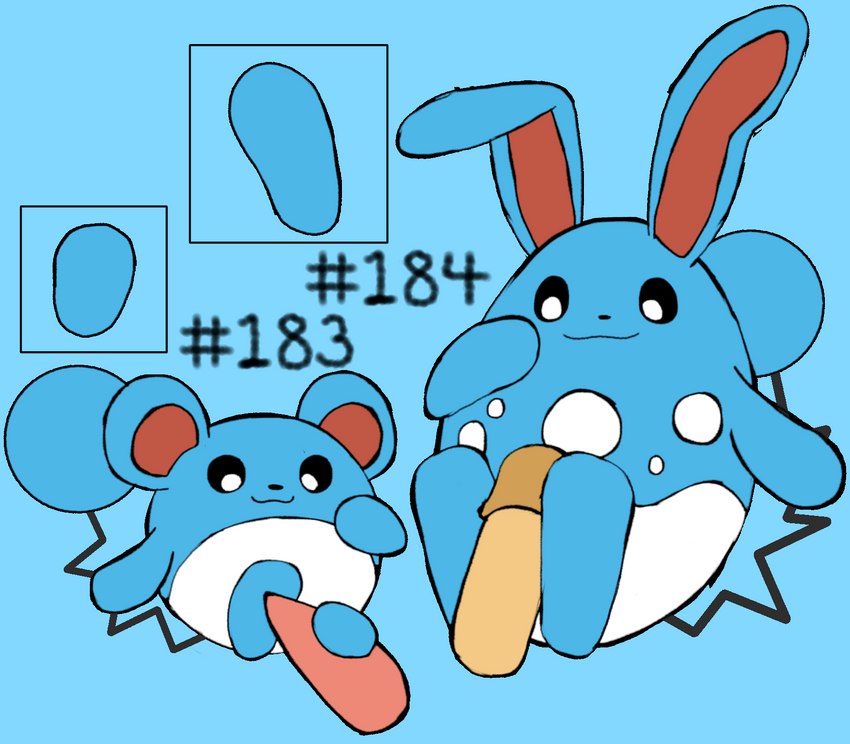 ambiguous_gender blob_feet blue_body erection featureless_feet feet feral foot_fetish foot_play footjob genitals group hashtag id_number male number penile penis sex simple_background smile tail tapering_penis text secretsableye nintendo pokemon azumarill generation_2_pokemon marill pokemon_(species) digital_media_(artwork) hi_res