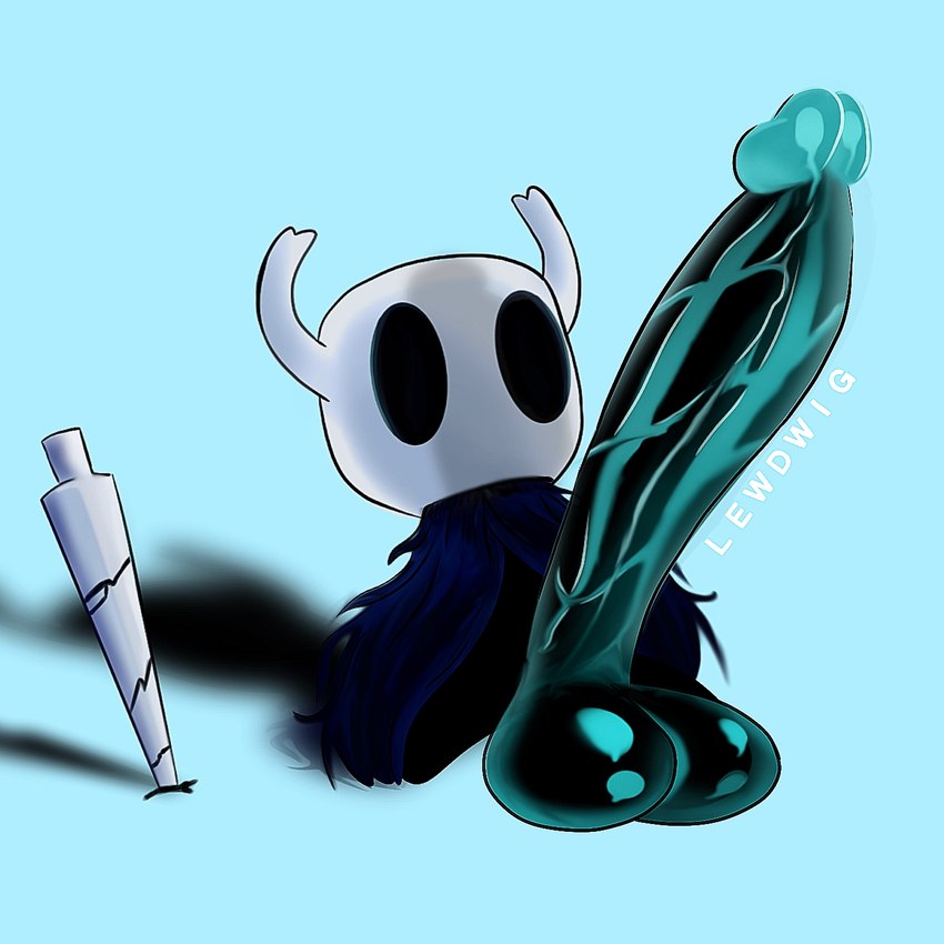 2_horns balls big_penis black_body black_eyes blue_cloak blue_clothing blue_hair cloak clothing genitals glans hair horn male melee_weapon mouthless nail_(weapon) noseless penis shadow solo text vein veiny_penis weapon white_head white_text lewdwig hollow_knight team_cherry the_knight_(hollow_knight) vessel_(species) 1:1 2024 artist_name digital_media_(artwork) english_text hi_res