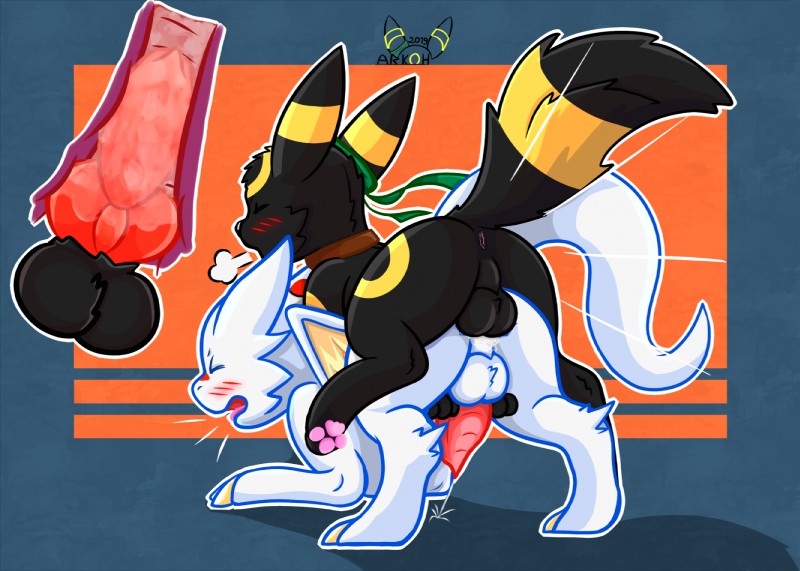 arkoh umbreon and chibisuke (dragon drive and etc) created by arkoh