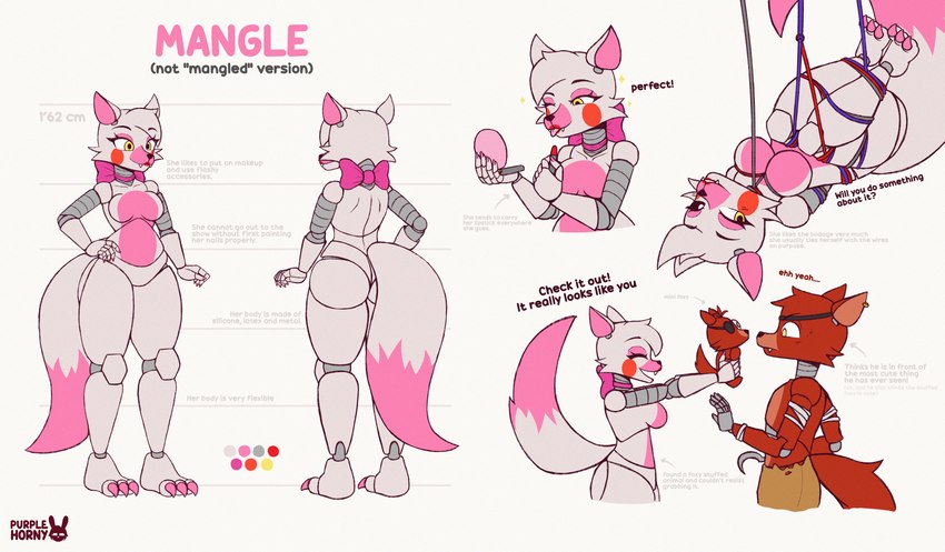 foxy and mangle (five nights at freddy's 2 and etc) created by purplehorny