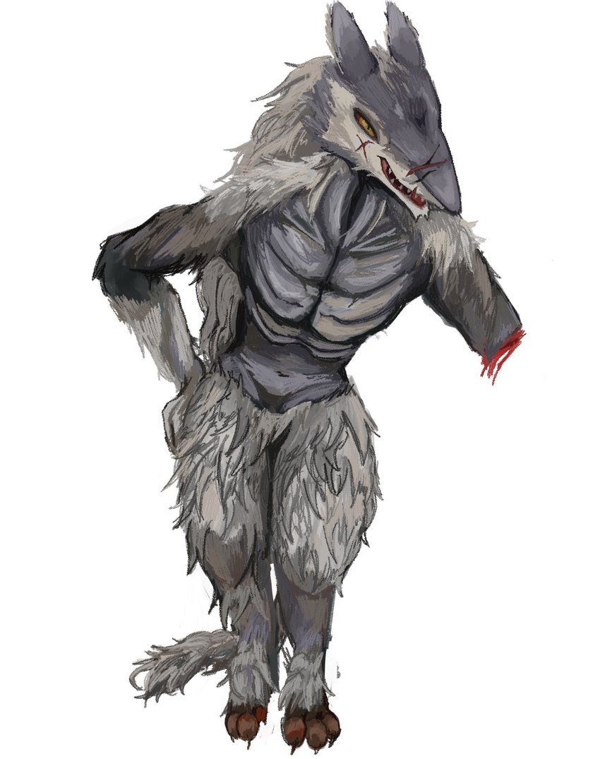 amputee anthro blood bodily_fluids disability fur hair looking_at_viewer male matted_fur missing_arm nude scar solo tail anon2000000 fear_&_hunger_2:_termina fear_and_hunger rancid_the_sergal sergal hi_res