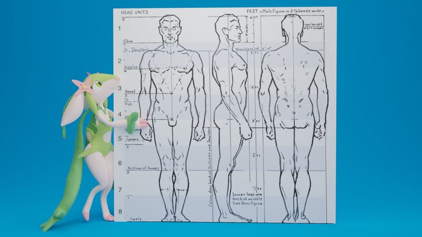 anthro butt chart female flower front_view green_eyes head_flower height_chart hooves measurements number pink_nose plant poster rear_view side_view solo standing piporete fakemon nintendo pokemon deer faunazon mammal 16:9 3d_(artwork) digital_media_(artwork) widescreen