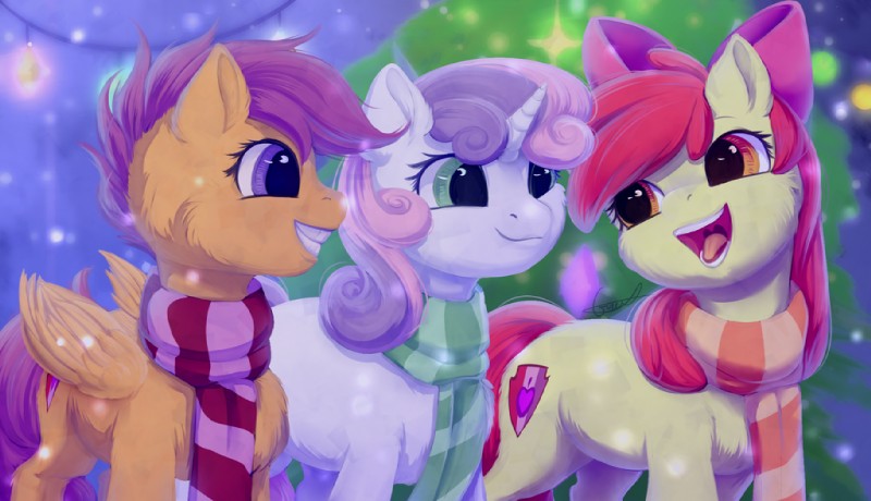 apple bloom, cutie mark crusaders, scootaloo, and sweetie belle (friendship is magic and etc) created by peachmayflower