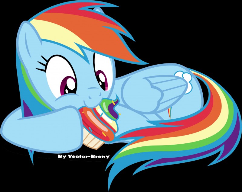 blue_body blue_feathers blue_fur cupcake cutie_mark eating feathered_wings feathers female feral food fur hair multicolored_hair multicolored_tail purple_eyes rainbow_hair rainbow_tail simple_background smile solo tail transparent_background wings vector-brony friendship_is_magic hasbro my_little_pony mythology rainbow_dash_(mlp) equid equine mammal mythological_creature mythological_equine pegasus 2014 alpha_channel hi_res