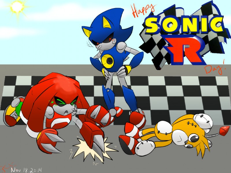 metal knuckles, metal sonic, and tails doll (sonic the hedgehog (series) and etc) created by cyberill