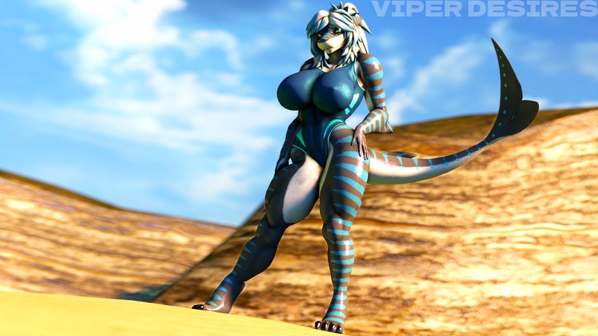 abs anthro arm_markings athletic athletic_anthro athletic_female beach big_breasts biped black_claws black_nail_polish black_nails black_tattoo blue_body blue_ears blue_eyes blue_hair blue_highlights blue_skin blue_spots blue_spotted_body blue_spotted_fin blue_spotted_skin blue_spotted_tail blue_striped_body blue_striped_ears blue_striped_fin blue_striped_skin blue_striped_tail blue_stripes blue_tail breasts claws clothed clothed_anthro clothed_female clothing cloud colored_nails detailed_background ear_markings feet female female_anthro fin fin_markings fingers grey_body grey_ears grey_fin grey_skin grey_tail hair hand_on_hip hand_on_own_hip highlights_(coloring) hindpaw huge_breasts leg_markings long_tail looking_at_viewer markings multicolored_body multicolored_ears multicolored_hair multicolored_skin multicolored_tail muscular muscular_anthro muscular_female muscular_thighs nails nipple_outline non-mammal_breasts non-mammal_ears non-mammal_hair paws piercing ponytail pupils rock sand seductive slit_pupils smile smiling_at_viewer solo spots spotted_body spotted_fin spotted_markings spotted_skin spotted_tail striped_arms striped_body striped_ears striped_fin striped_legs striped_skin stripes swimwear tail tail_markings tattoo text thick_thighs toe_claws toes two_tone_hair white_body white_hair white_skin wide_hips viper-desires warfaremachine_(modeler) nika_sharkeh warfare_nika fish marine requiem_shark shark tiger_shark 16:9 2023 3d_(artwork) artist_name digital_media_(artwork) hi_res signature source_filmmaker_(artwork) watermark widescreen