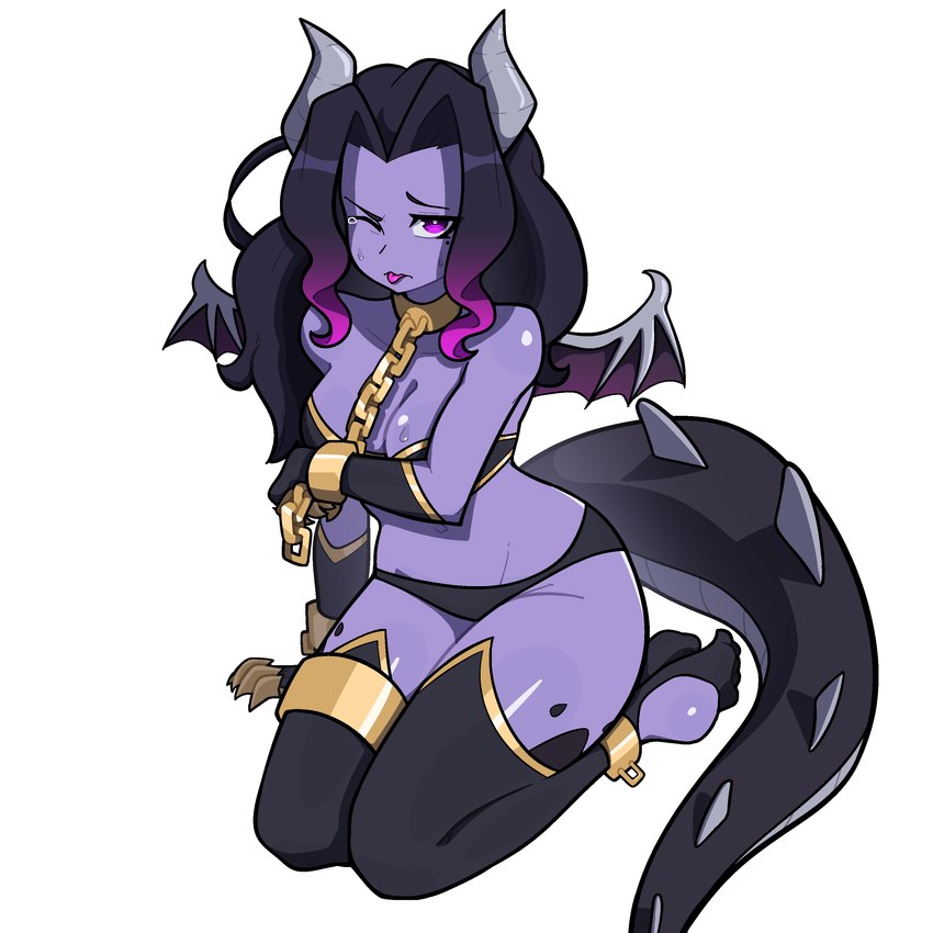 anthro black_hair breasts clothed clothing female hair purple_body purple_skin solo tail muds microsoft minecraft mojang mythology xbox_game_studios jean_(minecraft) animal_humanoid dragon dragon_humanoid ender_dragon humanoid mythological_creature mythological_scalie scalie 1:1 absurd_res hi_res