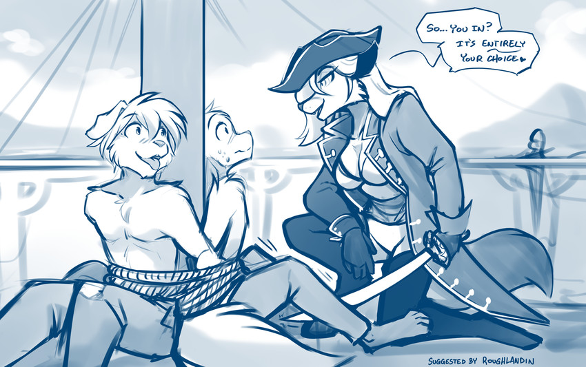 captain jenny, evals, and mike (twokinds) created by tom fischbach