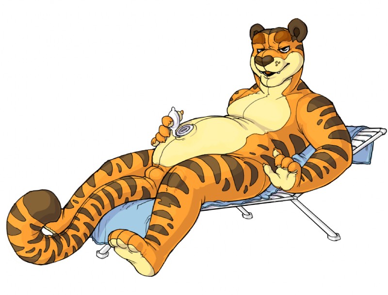 anthro bulge featureless_crotch inflatable latex looking_at_viewer male nozzle pool_toy simple_background solo suggestive towel white_background cubi flir_(tiger) animate_inanimate felid living_inflatable mammal pantherine tiger 2012 digital_media_(artwork)