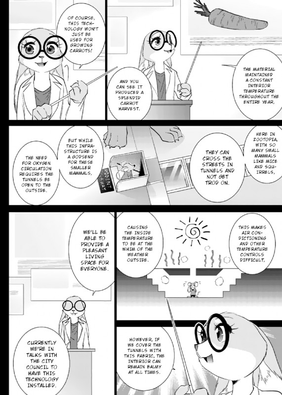 anthro clothed clothing dialogue eyewear female fur glasses text namagakiokami disney zootopia tracy_siren lagomorph leporid mammal mouse murid murine rabbit rodent comic english_text hi_res monochrome