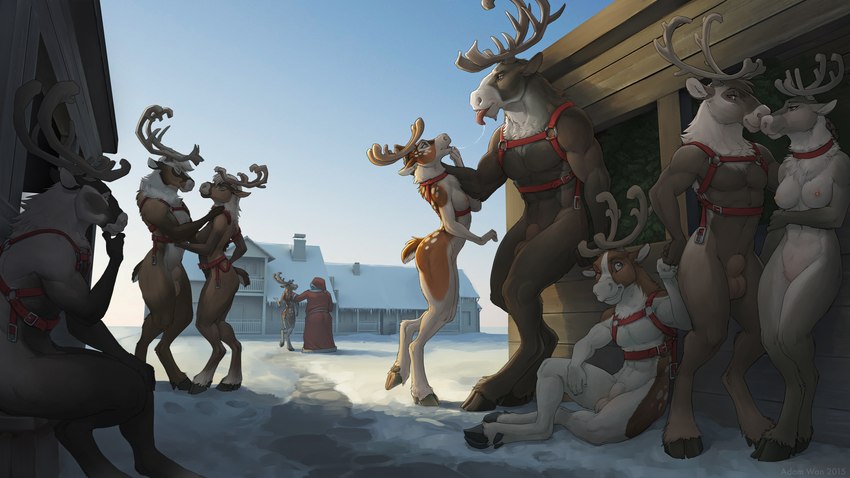 rudolph the red-nosed reindeer, dancer, comet, cupid, vixen, and etc (christmas) created by zaush