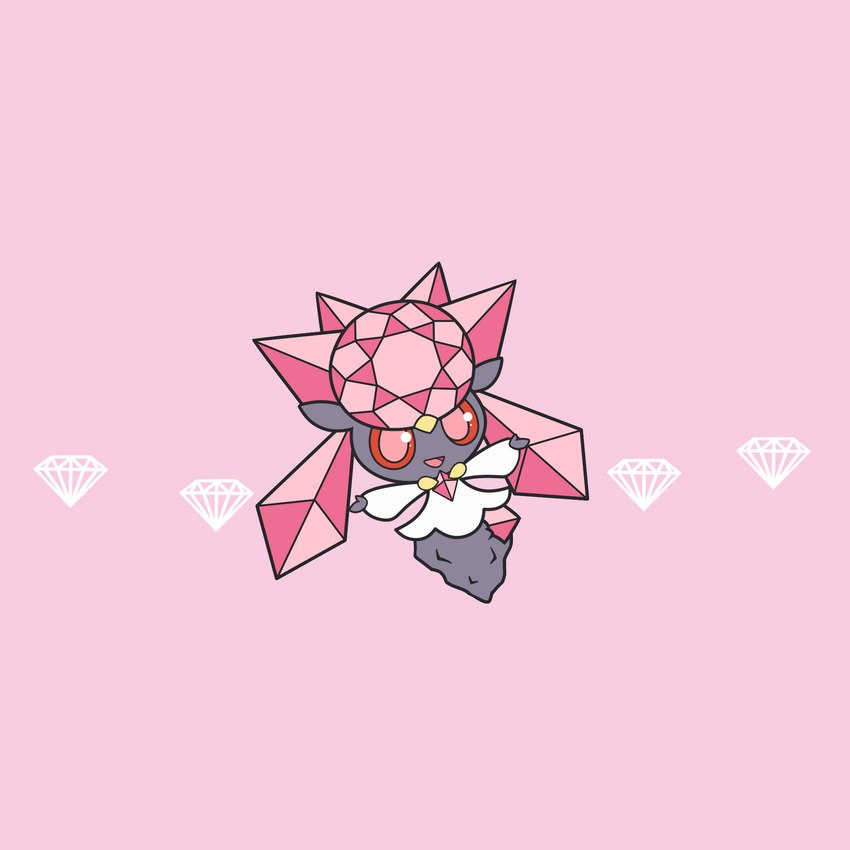 ambiguous_gender female gem solo colanukl nintendo pokemon diancie elemental_creature gem_creature generation_6_pokemon humanoid legendary_pokemon mineral_fauna pokemon_(species) 1:1 hi_res pink_theme