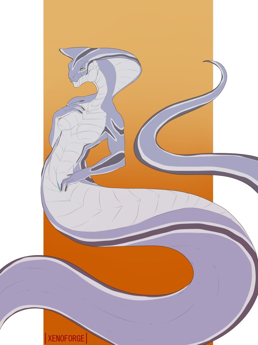 anthro apode breasts featureless_breasts female fingering genitals legless non-mammal_breasts nude pussy serpentine snake_hood solo vaginal vaginal_fingering xenoforge x-com six_(onom) draconcopode naga reptile scalie snake viper_(x-com) 3:4 hi_res