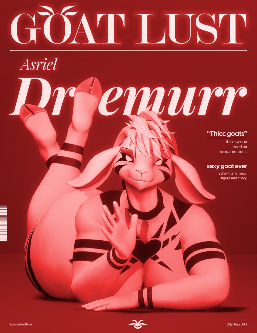 anthro big_butt bovid_horn breasts butt crossgender eyelashes female fur hair horn long_ears long_hair magazine mtf_crossgender solo thick_thighs white_body white_eyes white_fur nabito_dan garry's_mod undertale undertale_(series) warfare_machine asriel_dreemurr asriel_dreemurr_(god_form) warfare_asriel bovid bovine caprine goat mammal 3d_(artwork) absurd_res cover digital_media_(artwork) hi_res magazine_cover