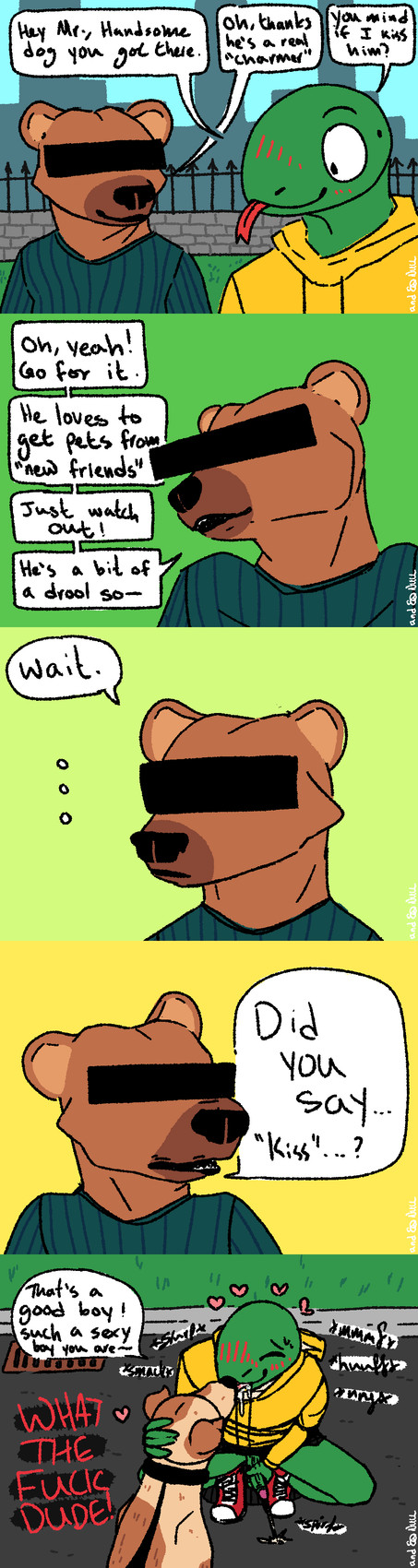 anthro anthro_on_feral bestiality bestiality_kiss bottomwear caught_and_continued caught_in_the_act caught_masturbating caught_while_cumming censored_eyes clothed clothing clothing_lift collar dialogue discussion disgust disgusted_face domestic_pet duo erection exhibitionism feral foreskin furries_with_pets genitals glans hoodie kissing leash male male/male masturbation no_underwear penis public public_exposure public_masturbation realization skirt skirt_lift text topwear voyeur_pov yelling_at_another qwaxi~lixard greenbean_gardener_(qwaxi~lixard) bear canid canine canis domestic_dog lizard mammal reptile scalie absurd_res comic english_text hi_res nonbinary_(lore)