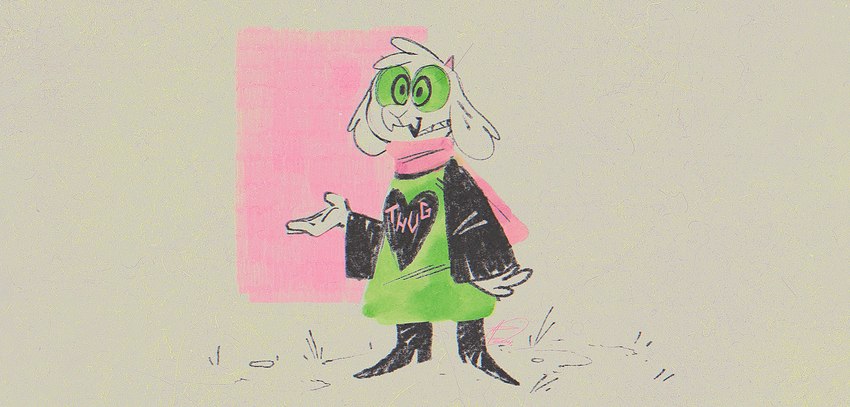 anthro biped boots clothed clothing drugs eyewear footwear fur glasses horn looking_at_viewer male marijuana marijuana_blunt open_mouth pose robe scarf shoes smoking smoking_marijuana solo standing text text_on_clothing white_body white_fur wolftangart deltarune ralsei_smoking_blunt undertale_(series) ralsei bovid caprine darkner goat mammal 2024 english_text hi_res