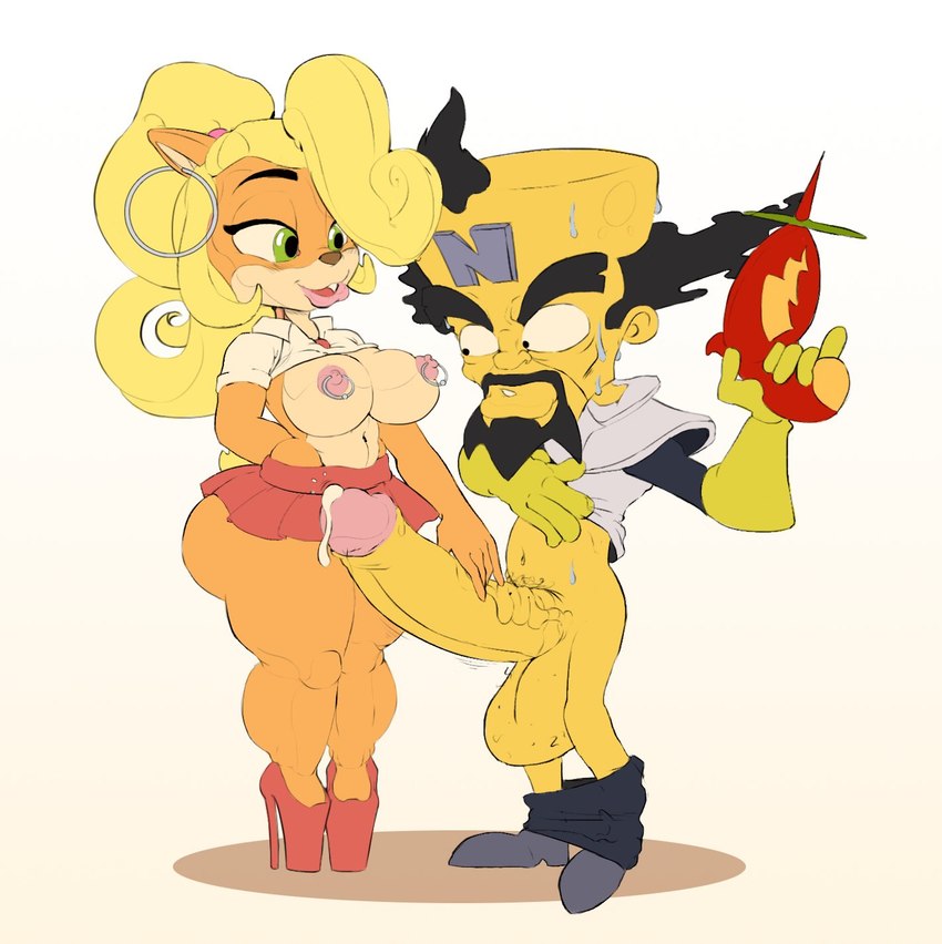 coco bandicoot and doctor neo cortex (crash bandicoot (series) and etc) created by crabtopus