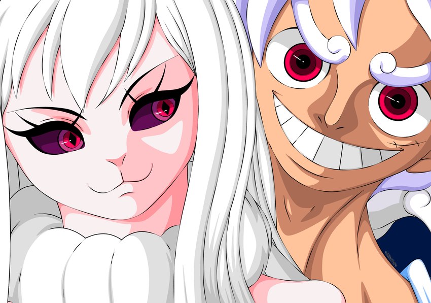 duo female male male/female kenshinho_arts one_piece carrot_(one_piece) monkey_d._luffy sulong_carrot humanoid lagomorph leporid mammal rabbit absurd_res hi_res