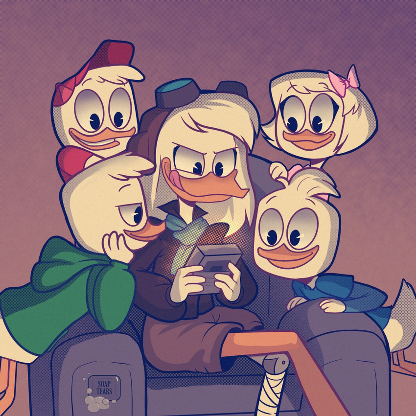 della duck, dewey duck, huey duck, louie duck, and webby vanderquack (ducktales (2017) and etc) created by soaptears