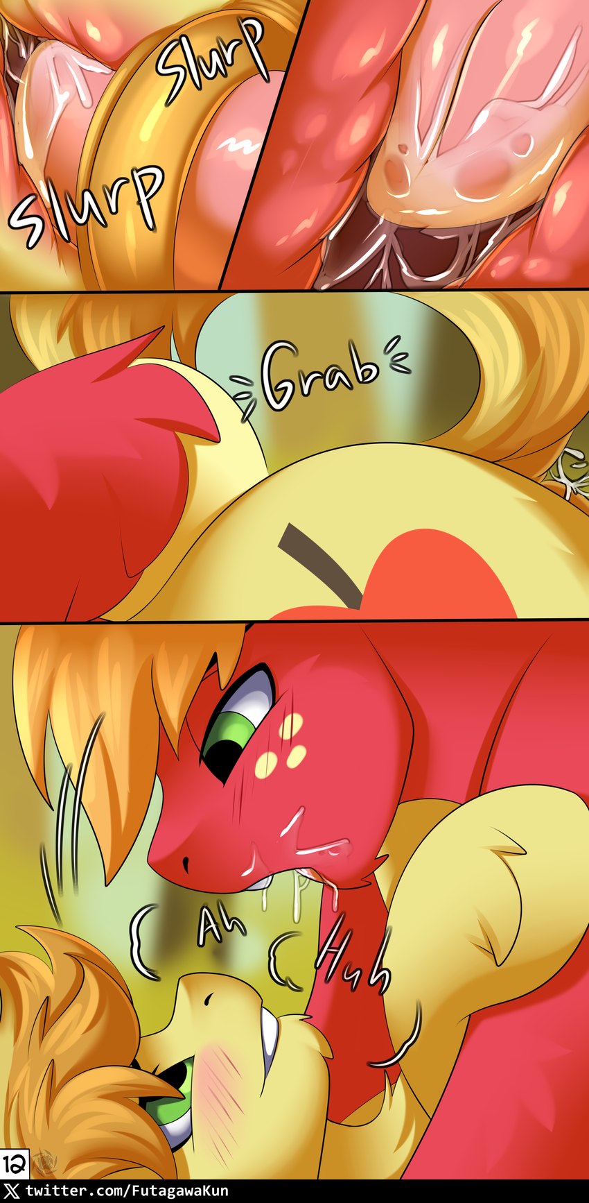 anal anus cutie_mark duo feral male male/male oral rimming sex tongue fkk friendship_is_magic hasbro my_little_pony big_macintosh_(mlp) braeburn_(mlp) earth_pony equid equine horse mammal pony absurd_res comic hi_res cousins_(lore) incest_(lore)