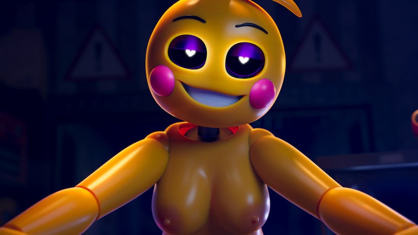 anthro black_sclera breasts eyshadow feathers female first_person_view heart_eyes heart_symbol looking_at_viewer machine makeup nipples shoulder_grab smile smiling_at_viewer solo teeth white_eyes yellow_body yellow_feathers ashleyorange five_nights_at_freddy's five_nights_at_freddy's_2 scottgames lovetaste_chica toy_chica_(fnaf) avian bird chicken galliform gallus_(genus) humanoid phasianid robot robot_humanoid 16:9 2022 3d_(artwork) 4k absurd_res digital_media_(artwork) hi_res widescreen