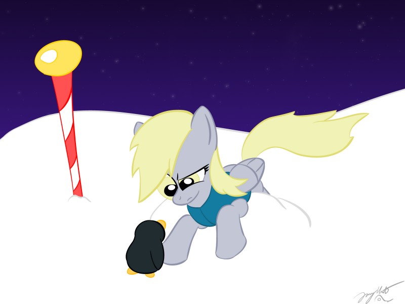 derp_eyes duo feathered_wings feathers female feral grey_body grey_feathers north_pole tail wings unknown_artist friendship_is_magic hasbro my_little_pony mythology derpy_hooves_(mlp) avian bird equid equine mammal mythological_creature mythological_equine pegasus penguin 4:3 hi_res