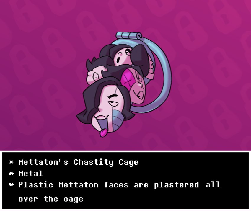 chastity_cage chastity_cage_only chastity_device chastity_device_only machine male nude stylized_chastity_cage text zero_pictured dracozhilla locktober undertale undertale_(series) mettaton mettaton_ex mettaton_neo humanoid robot robot_humanoid english_text