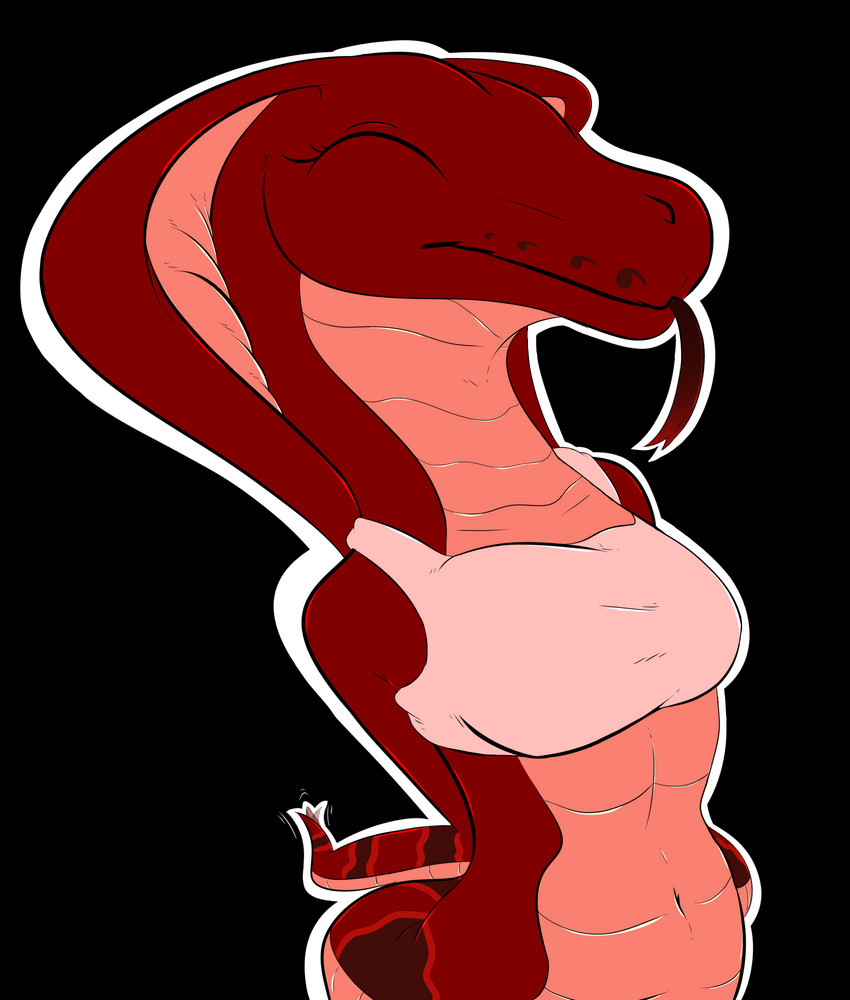 anthro apode bra clothing female happy legless serpentine solo underwear jackolen nicashee cobra draconcopode naga reptile scalie snake titanoboa vampire alpha_channel hi_res