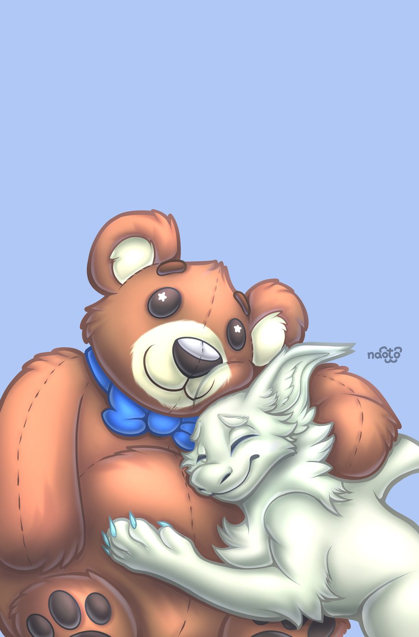 anthro bow_tie duo hug hugging_object hugging_plushie male plushie star teddy_bear naoto bear mammal manokit absurd_res hi_res