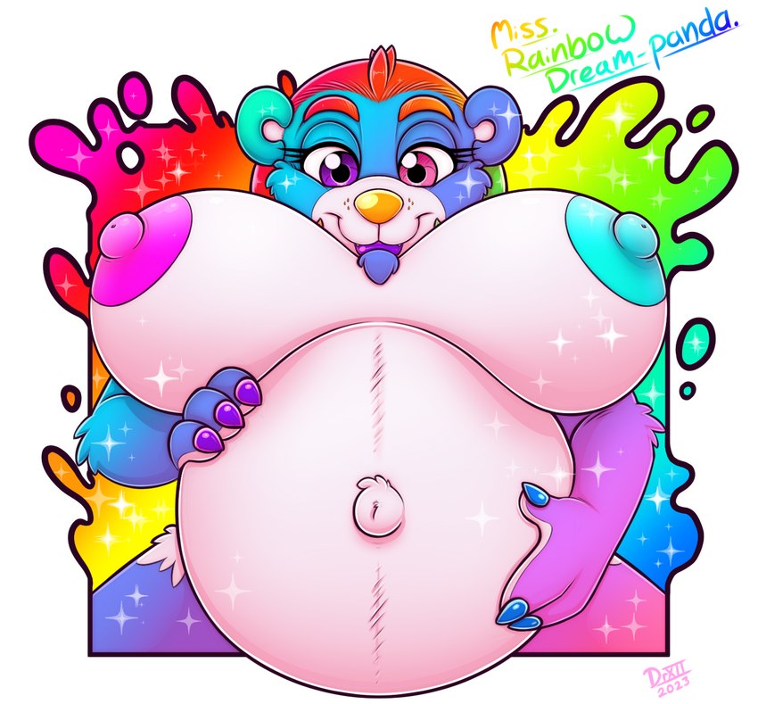 1978_rainbow_pride_colors anthro big_breasts breasts claws female fur hair huge_breasts lgbt_pride mismatched_nipples multicolored_body multicolored_fur nipples nude pregnant pride_colors rainbow_body rainbow_fur rainbow_pride_colors solo drxii miss.rainbow_dream-panda bear giant_panda mammal digital_media_(artwork) hi_res