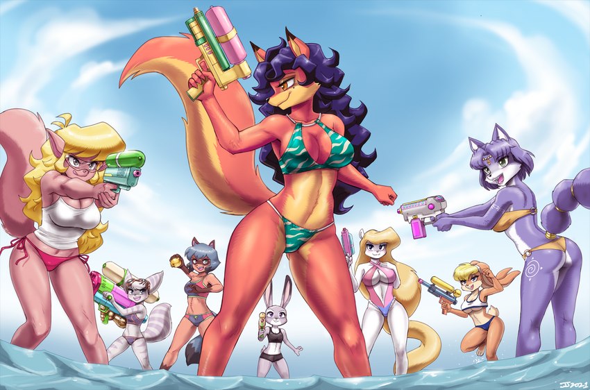 rivet, krystal, michiru kagemori, callie briggs, carmelita fox, and etc (sony interactive entertainment and etc) created by john joseco