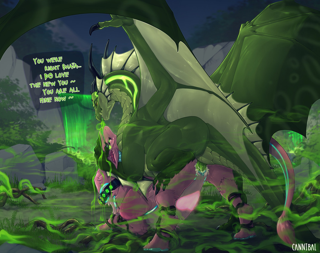 bodily_fluids claws cum cum_in_vagina cum_inside dialogue duo erection female female_penetrated feral feral_on_feral feral_penetrated feral_penetrating feral_penetrating_feral fingers from_behind_position fur genital_fluids genitals horn male male/female male_penetrating male_penetrating_female mounting outside penetration penile penile_penetration penis penis_in_vagina rear_view scales sex smile speech_bubble standing tail teeth text tongue vaginal vaginal_penetration vulva wings cannibalistic_tendencies mythology shaia_(shaiathefluffdragoness) dragon mythological_creature mythological_scalie scalie 2026 absurd_res digital_drawing_(artwork) digital_media_(artwork) english_text hi_res