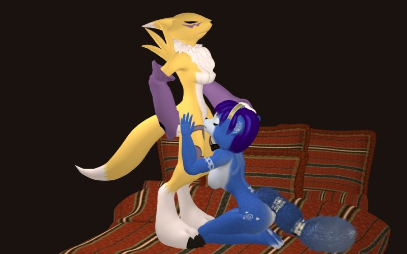 anthro anthro_on_anthro blue_body blue_fur blue_hair cunnilingus duo eyes_closed female female/female fur hair oral sex vaginal white_body white_fur yellow_body yellow_fur newtonx2012 bandai_namco digimon nintendo star_fox krystal_(charleyfox) krystal_(star_fox) canid canine digimon_(species) fox mammal renamon 16:10 3d_(artwork) crossover digital_media_(artwork) widescreen