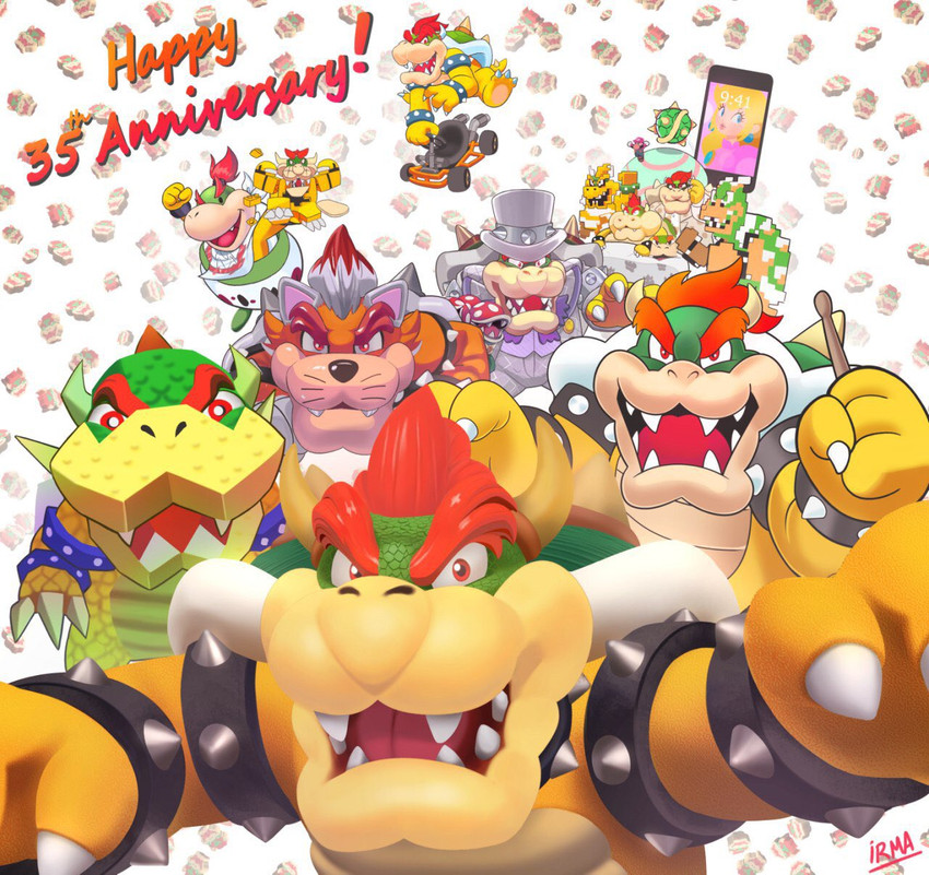 princess peach, baby bowser, bowser jr., meowser, bowser, and etc (mario and luigi (series) and etc) created by bowserina