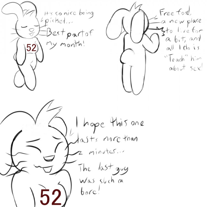 anthro female fur simple_background solo text white_background white_body white_fur jellymouse everyone_else_has_had_more_sex_than_me tism lagomorph leporid mammal rabbit tism_rabbit 1:1 2016 english_text