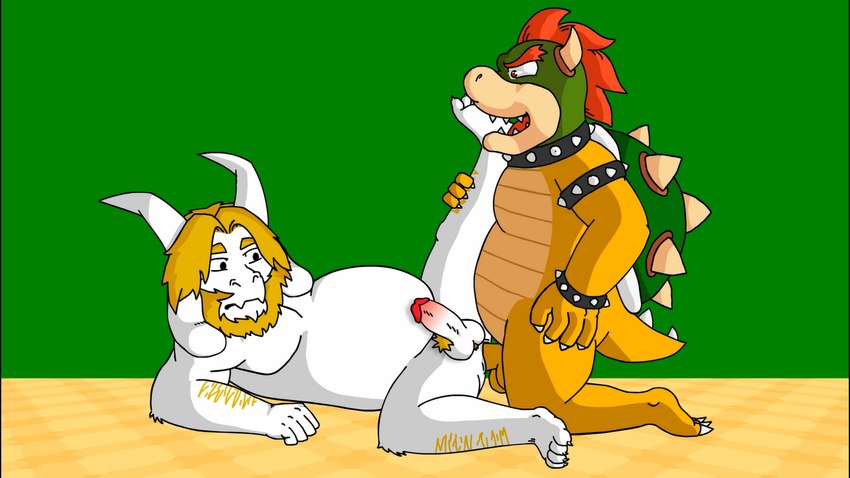 asgore dreemurr and bowser (undertale (series) and etc) created by edukart21