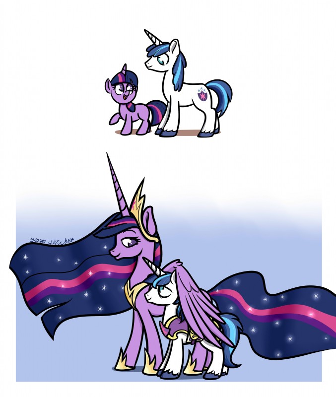 shining armor and twilight sparkle (friendship is magic and etc) created by poecillia-gracilis19