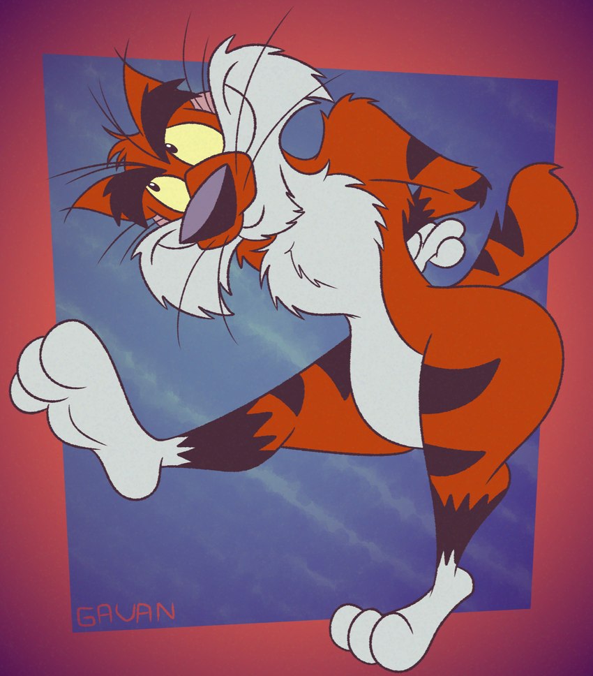 3_toes 4_fingers abstract_background anthro arm_tuft bashful belly biped black_eyes black_nose black_stripes casual_nudity cheek_tuft chest_tuft chin_tuft curvy_figure ears_back elbow_tuft eye_roll eyelashes facial_tuft feet fingers foot_focus fur hands_behind_back head_tuft humanoid_feet humanoid_heel male markings multicolored_body multicolored_fur nude on_one_leg pecs pivoted_ears plantigrade pose raised_foot scut_tail short_tail shoulder_tuft shy shy_smile small_waist smile soles solo standing striped_body striped_fur striped_markings striped_tail stripes tail tail_markings thick_eyelashes toes tuft two_tone_body two_tone_fur wasp_waist whiskers white_belly white_body white_chest white_feet white_fur white_hands wide_hips yellow_sclera gavanzude adventures_from_the_book_of_virtues pbs socrates_the_bobcat bobcat felid feline lynx mammal 2025 alternate_version_at_paywall colored digital_drawing_(artwork) digital_media_(artwork) flat_colors hi_res pinup signature
