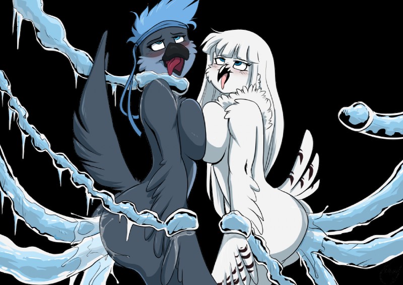 anal anal_penetration anthro blue_tentacles blush breast_squish breasts breasts_frottage duo female looking_pleasured nude penetration penis_tentacles simple_background squish standing tentacles tongue tongue_out transparent_background vaginal vaginal_penetration yawg julia_autio avian bird owl alpha_channel