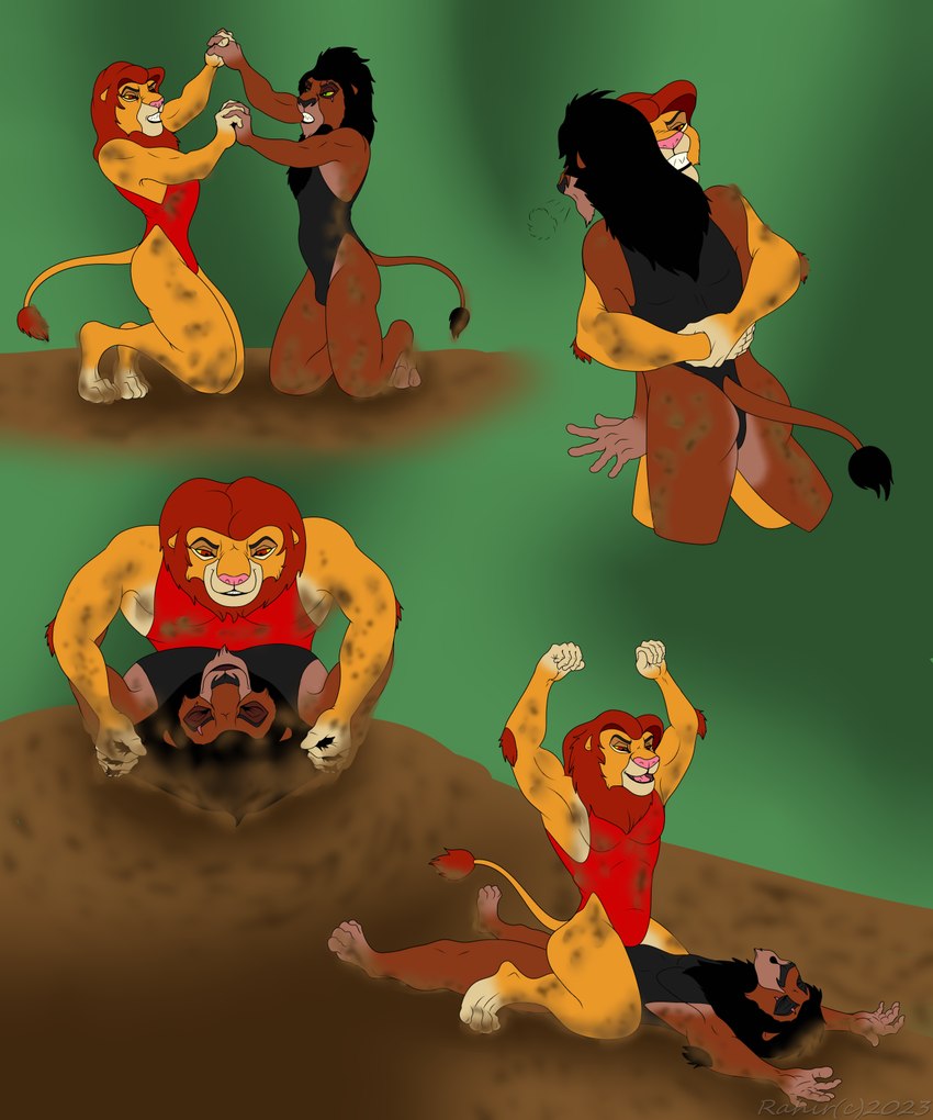 scar and simba (the lion king and etc) created by rahir (artist)