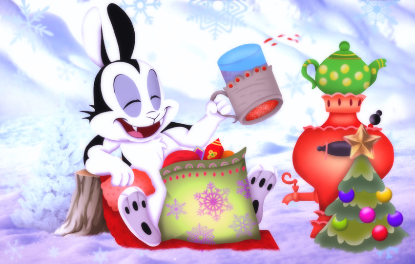 anthro feral holidays male solo amegared bunnicula_(series) christmas bunnicula lagomorph leporid mammal rabbit vampire